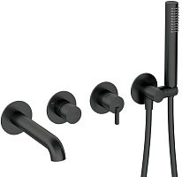 Deante BQS_N18P Silia Смеситель для ванны встраиваемый с душевым гарнитуром, Nero (черный)