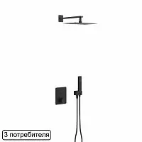 Excellent AREX.SET.8046BL Krotos Black Душевая система с термостатом, черная