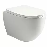 Ceramica Nova CN1805 Mia Rimless Унитаз подвесной, 36х52 см, глубокий смыв, с ультра тонкой крышкой-сиденьем, белый