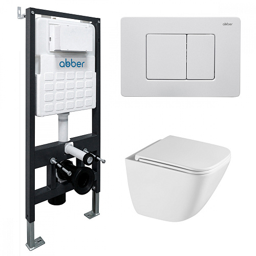 Abber Rechteck AC1220TC-AC0105-AC0120MW Инсталляция с подвесным унитазом Abber Rechteck AC1220TC-AC0105-AC0120MW Инсталляция с подвесным унитазом