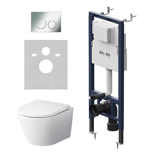 AM.PM X-Joy IS130151.851900 Комплект: Унитаз, Инсталляция, Кнопка смыва