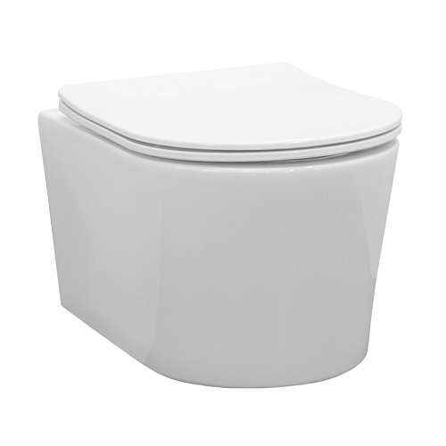 Comforty 00-00016276 CF40513R Унитаз подвесной 35.5х53.2 см, с тонким сиденьем Soft close, белый глянец снято с производства