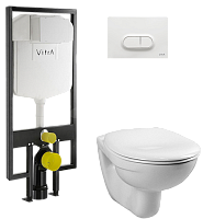 Vitra 9773B003-7201 Normus-1 Комплект 4 в 1: подвесной унитаз + стандартное сиденье + инсталляция для монтажа + скрытая система смыва белая