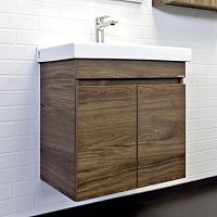 Comforty 00-00011149 Осло Тумба-умывальник подвесная, 60х40 см, дуб темно-коричневый купить  в интернет-магазине Сквирел