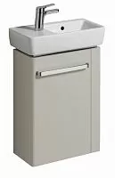 Geberit Renova Compact 862051000 Шкафчик под раковину, 448х604х222 мм, с держателем для полотенец справа, корпус светло-серый матовый, фасад светло-серый глянец купить  в интернет-магазине Сквирел