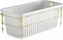 Migliore 24377 Olivia Console Ванна 174х83х66 см + панель + консоль, слив-перелив золото/белая