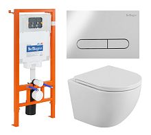 BelBagno Uno BB3105CHR/SC/BB002-80/BB005-PR-CHROME Инсталляция с подвесным унитазом