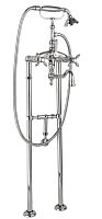 Cezares NOSTALGIA-VDPS2-01-M Смеситель для ванны, с ручным душем и поворотным изливом, хром/ручки металл