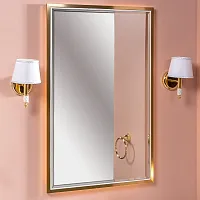 Зеркало Armadi Art Monaco с подсветкой 70*110 см глянец белая +золото 566-WG купить  в интернет-магазине Сквирел