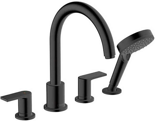 Hansgrohe 71456670 Vernis Blend Смеситель на край ванны, на 4 отверстия, матовый черный