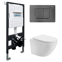 Abber BEQUEM AC1100-AC0105-AC0120NG Комплект: Унитаз, Инсталляция, Кнопка смыва