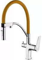 Lemark LM3074C-Orange Comfort Смеситель для кухни, с гибким изливом, хром/оранжевый