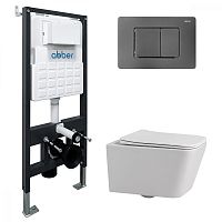 Abber Rechteck AC1201-AC0105-AC0120NG Комплект: Унитаз, Инсталляция, Кнопка смыва