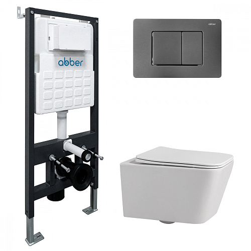 Abber Rechteck AC1201-AC0105-AC0120NG Комплект: Унитаз, Инсталляция, Кнопка смыва