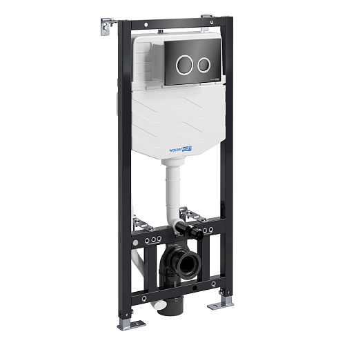 WasserKraft 10TLT.010.ME.PB01 Aller Система инсталляции для унитазов + кнопка смыва, черный