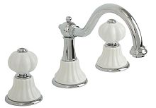 Migliore 19007 Olivia Смеситель для раковины, излив "змейка", Click-clack, белый/хром