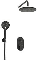 WasserKRAFT A16777 Комплект для душа с верхней душевой насадкой и лейкой, черный