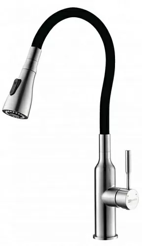 Lemark LM5082S-Black Expert Смеситель для кухни, с гибким изливом, хром/черный