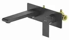Aquatek AQ1413MB Лира Смеситель для раковины, настенный (внешняя и скрытая часть), черный матовый