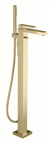 Bongio 01534OR0DEU Bongio Stelth Смеситель для ванны напольный 820 мм, с ручным душем и дивертером, (необх.внутр.часть 09744) цвет золото