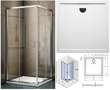 Сет № 1832 DA5800500000000 Riho (Чехия) Поддон акриловый квадратный Zurich 250 + G007005120 Душевой угол HAMAR 2.0 R207-90/90