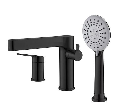 BelBagno DEL-BVD3-NERO Delta Смеситель на борт ванны, сатин