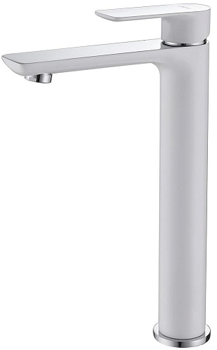ABBER AF8011W Weiss Insel Смеситель для раковины, белый/хром