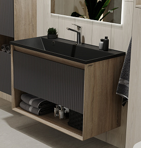 Jorno Toss.01.90/P/DS-A/JR Tossony Тумба под раковину 90х44 см, дуб Самдал/антрацит