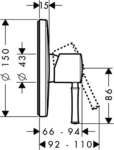 Hansgrohe Talis Classic 14165000 Смеситель для душа, встраиваемый, внешн.часть