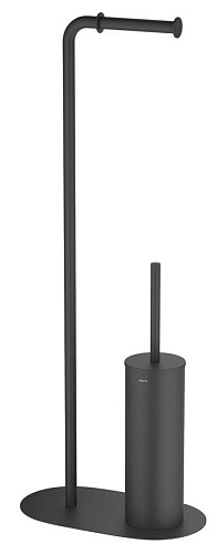 Aquatek AQ4231MB Оберон Держатель туалетной бумаги с ершиком, черный матовый купить в интернет-магазине Сквирел