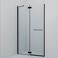 IDDIS, SLI6BH2i69 Slide Душевая дверь распашная 120х195 см, черный алюминиевый профиль, матовый