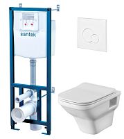 Santek Лайн 1.WH50.1.750 Комплект: Унитаз, сиденье, инсталляция, кнопка