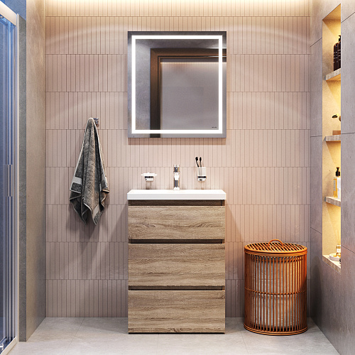 AM.PM BK91GC Gem S, Комплект для ванной комнаты 60 см (зона красоты), белый, светлый дуб/белый снято с производства