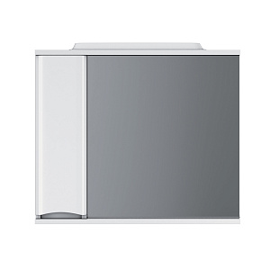 AM.PM M80MPL0801WG Like, Зеркальный шкаф, 80х78 см, с подсветкой, левый, белый глянец