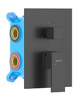 Aquatek AQ1647MB Либра Смеситель для ванны, 3 режима (внешняя и скрытая часть), черный матовый