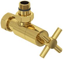 Сунержа 03-1408-1234 Вентиль угловой, (крест) G 1/2" НР х G 3/4" НГ, золото