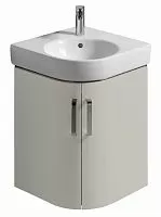 Geberit Renova Compact 862151000 Шкафчик под раковину угловой, 690х604 мм, длина стороны 482 мм, корпус светло-серый матовый, фасад светло-серый глянец купить  в интернет-магазине Сквирел
