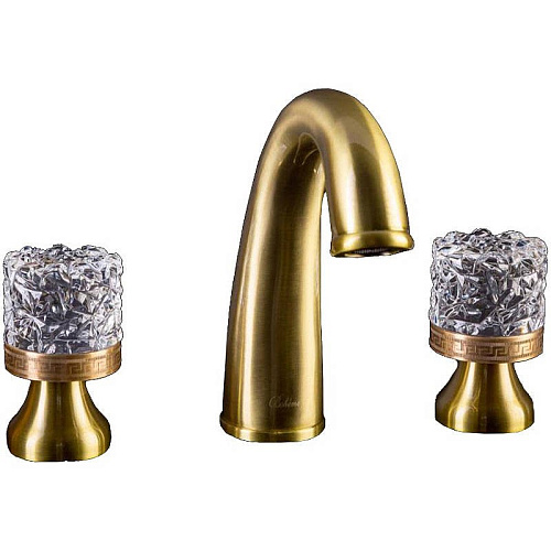 Boheme 317-CRST Crystal Смеситель для умывальника, на 3 отверстия, бронза
