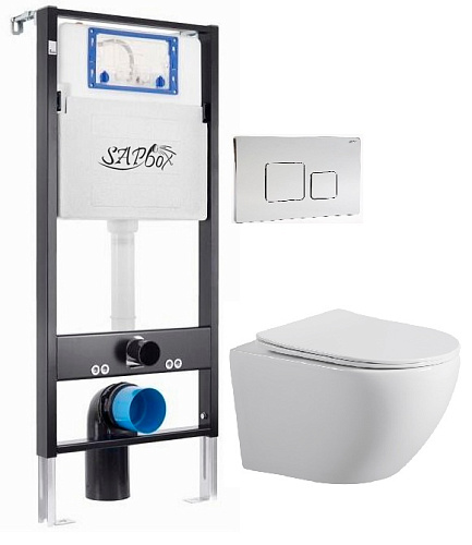 Sapbox  SET.SBOX7262W.0209 Комплект: Унитаз, Инсталляция, Кнопка смыва