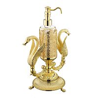 Migliore 26220 Luxor Дозатор жидкого мыла "Два лебедя", декор золото/золото купить  в интернет-магазине Сквирел