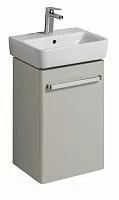 Geberit Renova Compact 862046000 Шкафчик под раковину, 400х604х310 мм, крепление дверей справа/слева, корпус светло-серый матовый, фасад светло-серый глянец купить  в интернет-магазине Сквирел