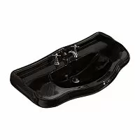 Kerasan 1050 nero/lucido*1 Retro Раковина с одним отверстием 100х54 см, черный блестящий