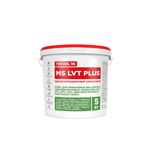 TRICOL  TRICOL 1K MS LVT PLUS 5кг Клей для напольных покрытий купить