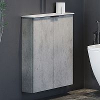 Comforty 00-00014968 Моно Шкаф подвесной 60х70 см, со столешницей, светлый бетон/белый