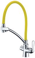 Lemark LM3070C-Yellow Comfort Смеситель для кухни, с подключением к фильтру с питьевой водой, хром/желтый