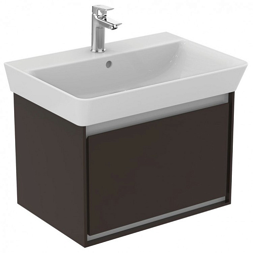 Ideal Standard E0847VY Connect Air Тумба для раковины 65х40 см, подвесная, Matt Dark Brown + Matt White (темно-коричневый матовый + белый матовый)