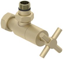 Сунержа 022-1408-1234 Вентиль угловой, (крест) G 1/2" НР х G 3/4" НГ, матовая шампань