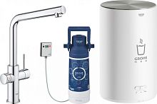 Grohe 30327001 Red Duo Смеситель для мойки, с бойлером, с L-обр.изливом, общая емкость 4 л., хром