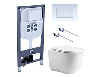 Aquatek КЛАССИК AQUATEK SET КЛАССИК cm-INS23-009 4в1 Комплект: Унитаз, Инсталляция, Кнопка смыва