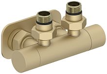 Сунержа 022-1416-1234 Вентиль 2х1/2" угловой скрытый-скрытый EU50, матовая шампань